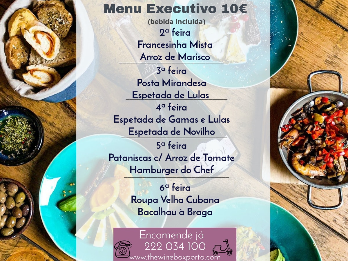 Menu Executivo The Wine Box The Wine Box Porto